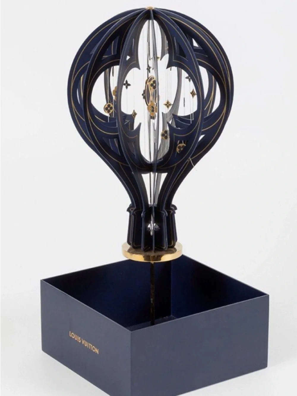 Louis Vuitton Navy and Gold Ornamental Hot Air Balloon Sculpture Ikebana Vase - Picture 3 of 11